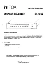 Toa SS-021B Operating Instructions preview