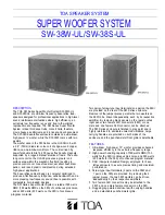 Preview for 1 page of Toa SW-38S-UL Specifications