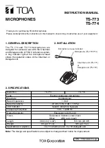 Toa TS-773 Instruction Manual preview