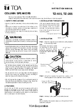 Предварительный просмотр 1 страницы Toa TZ-105 Instruction Manual