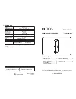 Preview for 1 page of Toa TZ-S240W-AS Instruction Manual