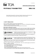 Preview for 1 page of Toa WM-2100 Operating Instructions