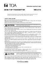 Toa WM-2110 Operating Instructions предпросмотр