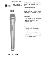 Toa WM-270 Operating Instructions предпросмотр