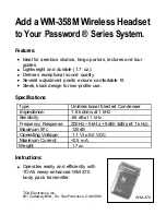 Preview for 2 page of Toa WM-358M User Manual