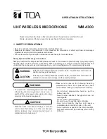 Toa WM-4300 Operating Instructions предпросмотр