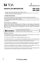 Предварительный просмотр 8 страницы Toa WM-5225 Instruction Manual