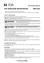 Toa WM-5270 Instruction Manual preview