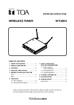 Toa WT-3800 Operating Instructions Manual preview