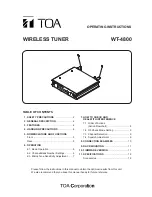 Toa WT-4800 Operating Instructions Manual preview