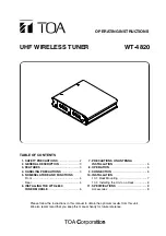 Toa WT-4820 Operating Instructions Manual preview