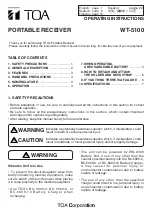 Toa WT-5100 Operating Instructions Manual preview