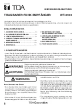 Preview for 8 page of Toa WT-5100 Operating Instructions Manual