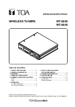 Toa WT-5800 Operating Instructions Manual preview