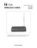 Preview for 1 page of Toa WT-781 Operating Instructions Manual