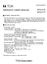 Toa WTU-770 Instruction Manual preview