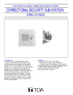 Предварительный просмотр 1 страницы Toa XRS-101SCS Specifications