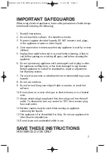 Preview for 2 page of Toastess HP-1168 Instruction Booklet