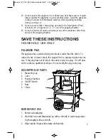 Предварительный просмотр 3 страницы Toastess TCP720 Instruction Booklet