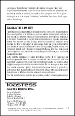 Preview for 12 page of Toastess TDF-23 Instruction Booklet