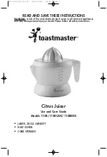 Preview for 1 page of Toastmaster 1108CAN Use And Care Manual