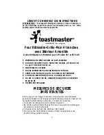 Preview for 11 page of Toastmaster 357 Use And Care Manual