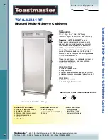 Preview for 1 page of Toastmaster 7500-H-UA13T Specifications