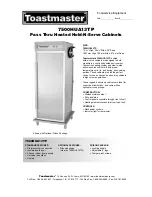Toastmaster 7500-H-UA13TP Specification Sheet preview