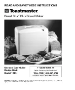 Предварительный просмотр 1 страницы Toastmaster Bread Box Plus 1145 Use And Care Manual Recipe Book