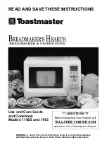 Toastmaster Breadmaker's Hearth 1143S Use And Care Manual предпросмотр