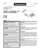 Toastmaster CONVEYOR TC2000 Owner'S Operating And Installation Manual preview