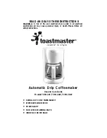 Preview for 1 page of Toastmaster TCM12AW Use And Care Manual