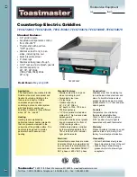 Toastmaster TECG732467 Specifications preview