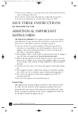 Preview for 3 page of Toastmaster TOV400CAN Use And Care Manual