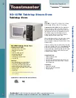 Toastmaster XO-1STM Specification Sheet preview