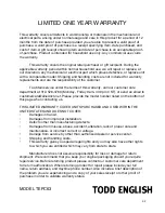 Preview for 32 page of TODD TEPC63 Instructions Manual