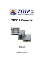 Предварительный просмотр 1 страницы TOIP Pty TBS12 Manual