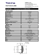 Preview for 1 page of Tokina Fix Focus Lens TC2814AI Specification