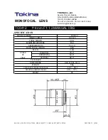 Tokina MONOFOCAL LENS TC0412 Specification preview