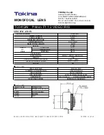 Предварительный просмотр 1 страницы Tokina Monofocal Lens TC0412AI Specification