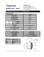 Предварительный просмотр 1 страницы Tokina MONOFOCAL LENS TC0812AI Specification