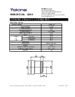 Предварительный просмотр 1 страницы Tokina Monofocal Lens TC0812NI Specification