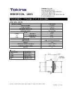 Предварительный просмотр 1 страницы Tokina MONOFOCAL LENS TC1214DC Specification