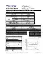 Предварительный просмотр 1 страницы Tokina Motorized Zoom Lens TM10Z0614AIPN Specification