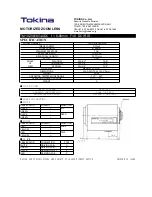 Предварительный просмотр 1 страницы Tokina Motorized Zoom Lens TM10Z0818GAIDC Specification