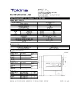 Tokina MOTORIZED ZOOM LENS TM7Z0614GAIDC Specification preview