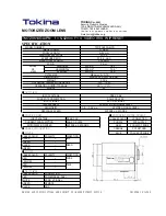 Tokina Motorized Zoom Lens TM7Z0614GAIPN Specification предпросмотр
