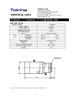 Preview for 1 page of Tokina Varifocal Lens TVR0616 Specification