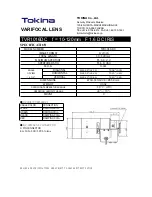 Tokina VARIFOCAL LENS TVR1016DC Specification preview