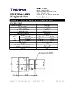 Preview for 1 page of Tokina VARIFOCAL LENS TVR2314 Specifications